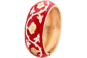 wynameleri Modern Cloisonne Bracelet Geometric Enamel Cuff Bangles Hinged Bracelet Jewelry for Women Gift Box 184136