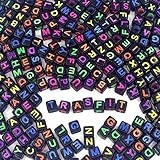 Trasfit 1000 Pieces Black Colorful Acrylic Alphabet Letter