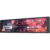 darkFlash V92 9.2" PC Case Screen, 1920x462 IPS Sensor Panel Monitor, Black | CPU/GPU Temp Display, No AIDA64 Needed, No HDMI Needed, USB-C/Internal 9-Pin, Aluminum Body for Gaming PC Builds