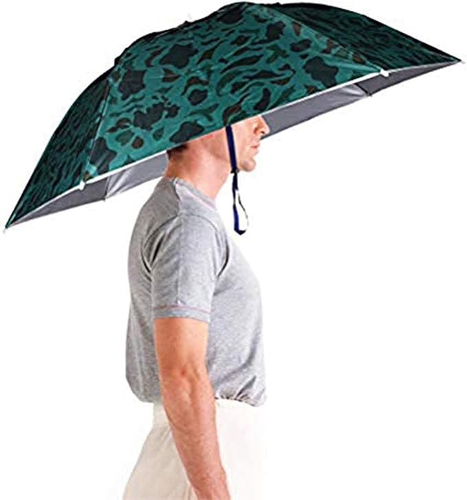 Windproof Head Umbrella Hat 35 Inch Large Adults Folding With Hands Camouflage Rain Umbrellas