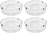 COM-FOUR® 4x glass ashtray, clear, solid design, Ø 11 cm (04 pieces - Ø 11 cm x 3.8 cm)