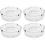 COM-FOUR® 4x glass ashtray, clear, solid design, Ø 11 cm (04 pieces - Ø 11 cm x 3.8 cm)