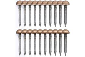 Tiazza 20Pcs Antique Brass Upholstery Tacks Drum Sofa Nails Cabinet Decorative Nail Pin (Bronze, 8mm)