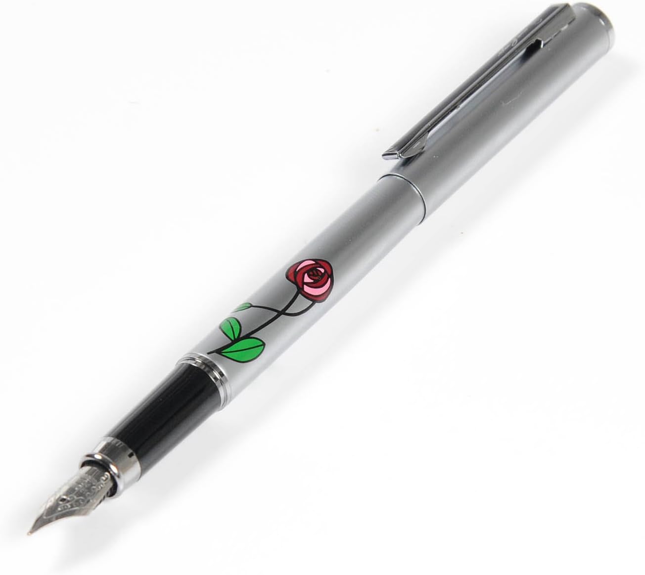 Sea Gems Fountain Pen in a Mackintosh Rose Design, Red Green - Image 3