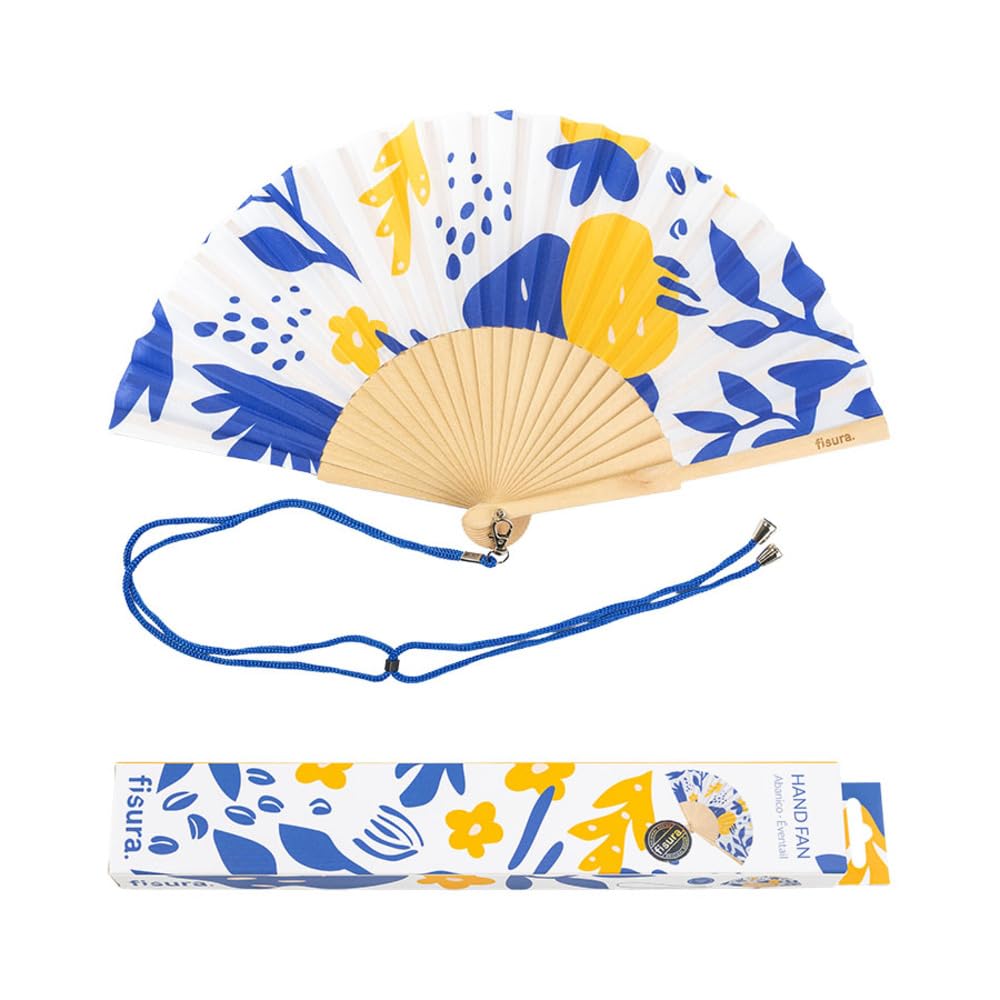 FISURA Men's Flores, Azul Sunglasses, Flowers, Blue and Yellow, 23 x 4 x 1,5