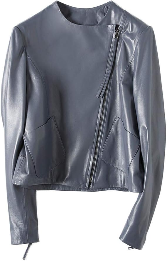 Amazon レザージャケット ノーカラー レディース 本革 ラムレザー シングル ライダースジャケット 革ジャン レザー ブルゾン 本革ジャケット 皮ジャン 大人 軽い 入学式 卒業式 フォーマル コート ジャケット 通販