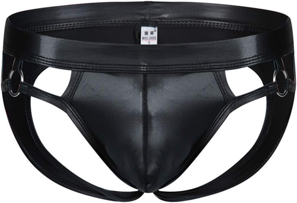 Mens Underwear Shorts Jock Strap Underpants Sexy Jockstrap Briefs Athletic Supporter (Black, L)