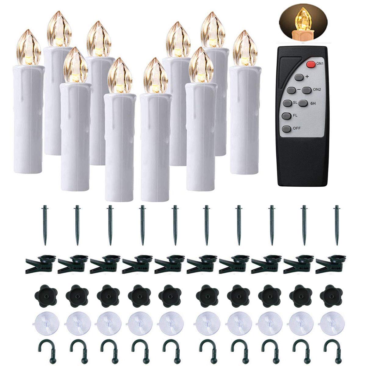 10 Pcs Window Candle Lights Christmas Candle Light Led Window Candles