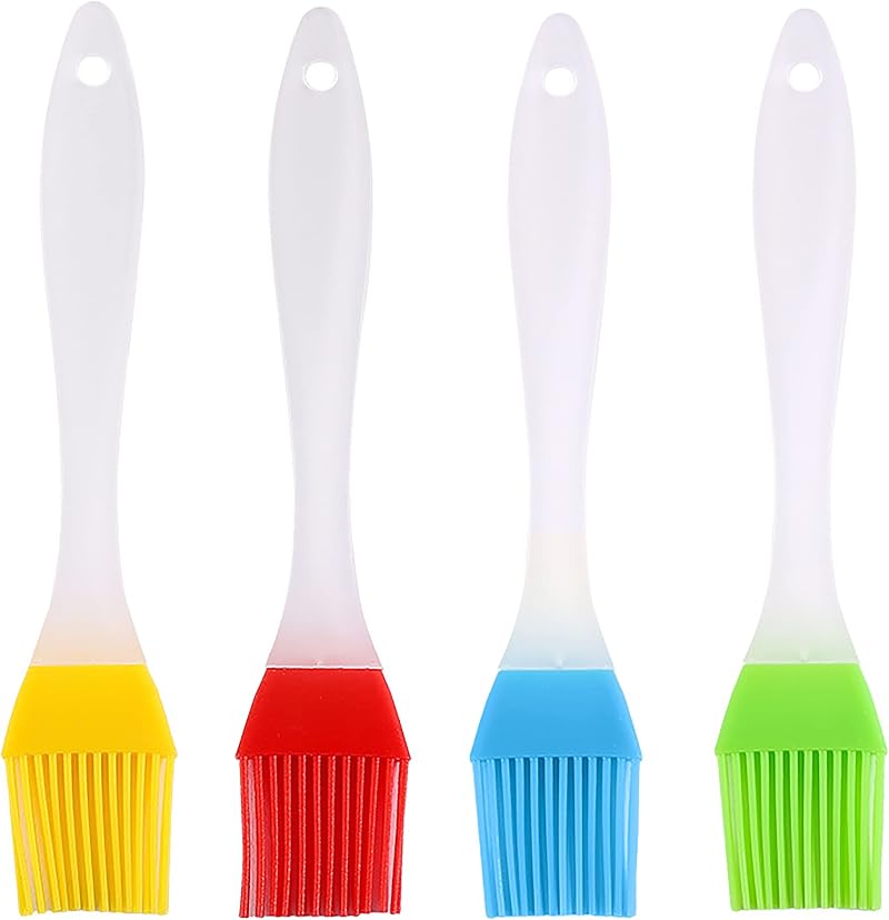 IRYNA 4Pcs Silicone Basting Brush Set Heat Resistant for Baking Cooking BBQ