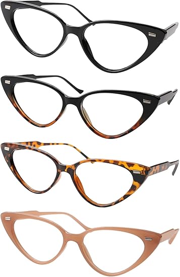 Amazon Co Jp Soolala レディース 4ペア ミックスカラー キュート スモールキャットアイ リーディング グラス Us サイズ S カラー マルチカラー 服 ファッション小物