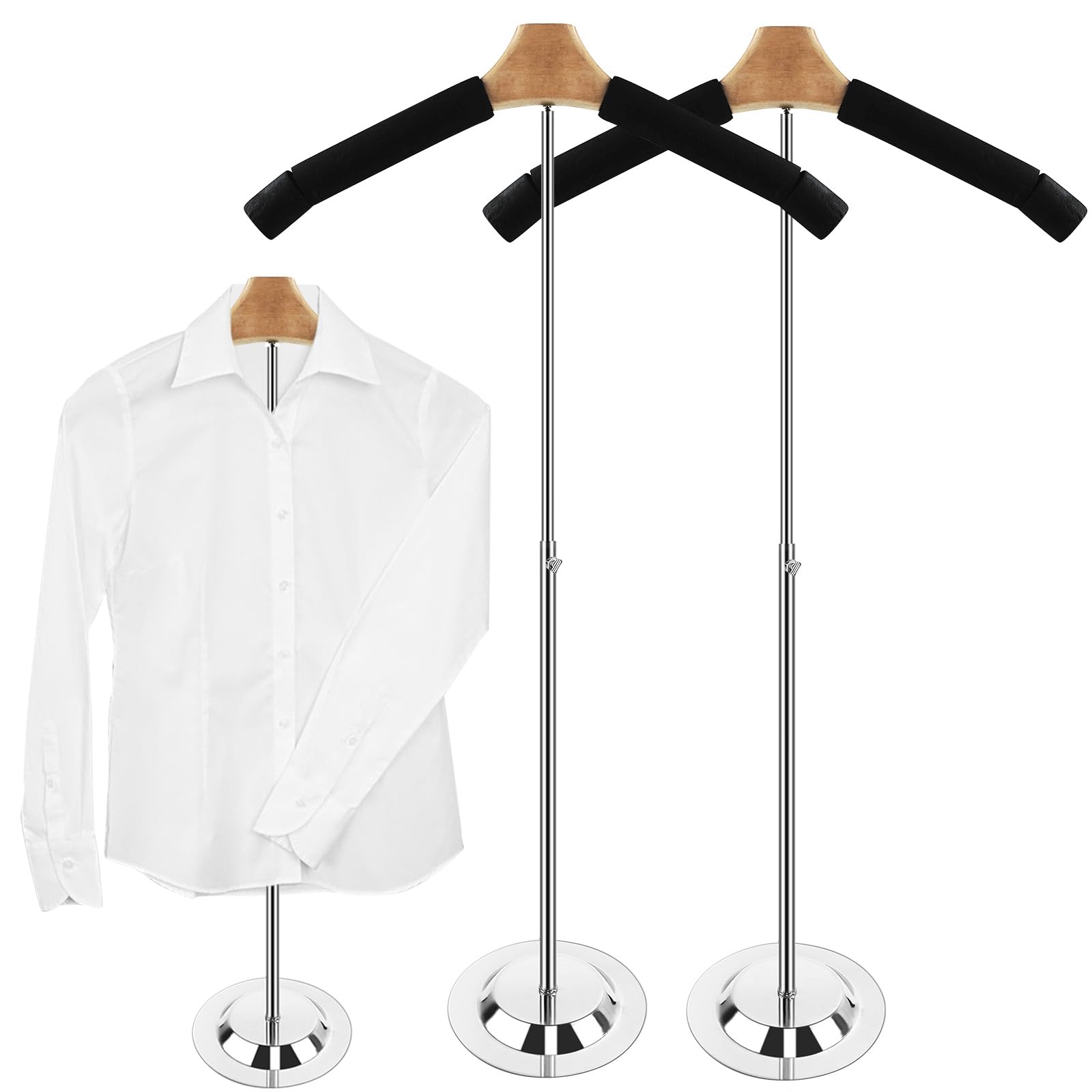 Photo 1 of ** MISSING PARTS** Hlimior 2 Pack AdjustableT Shirt Display Flexible Shoulder Stand?Portable T Shirt Display Stand for Clothing Garment Coat Retail Vendor?Shirt Rack?Metal Clothing Display Rack,17.3 x 31.3 Inch