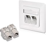 kwmobile CAT6A Shielded Keystone Jack RJ45 Ethernet Module Kit 2 Port Wall Plate view 8