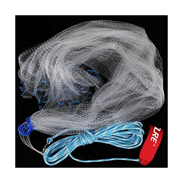 Pisfun-American-Saltwater-Fishing-Cast-Net-for-Bait-Trap-Fish-4ft6ft8ft10ft12ft-Radius-14-Inch-Mesh-Size