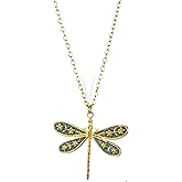 Color Stainless Steel Necklaces For Women Dragonfly Pendants Choker Vintage Insect Jewelry Accessories