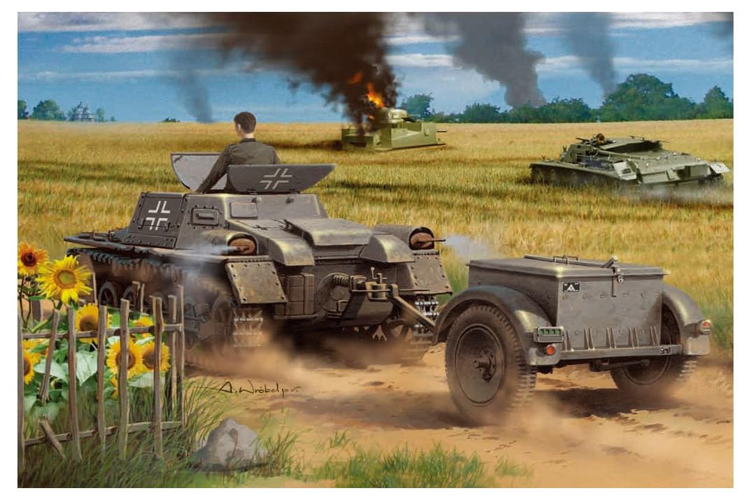 Hobbyboss 80146 1:35 Scale Munitionsschlepper auf Pzkampfwagen I Ausf A with Ammo Trailer Plastic Model Kit