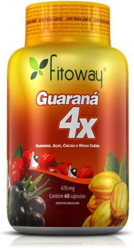 Guaraná 4X Fitoway 470mg - 60 Cáps, Fitoway