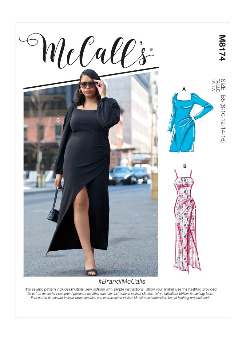 McCall's M8174KK Misses' Knit Pullover Dress Sewing Patterns Kit, Design Code M8174, Plus Sizes 26W-32W