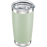 Orebigo 20 oz Tumbler with Lid Stainless Steel Double Wall Vacuum Insulated Tumblers Powder Coated Cups Travel Mug Keep Drinks Cold and Hot, Sagebrush Green