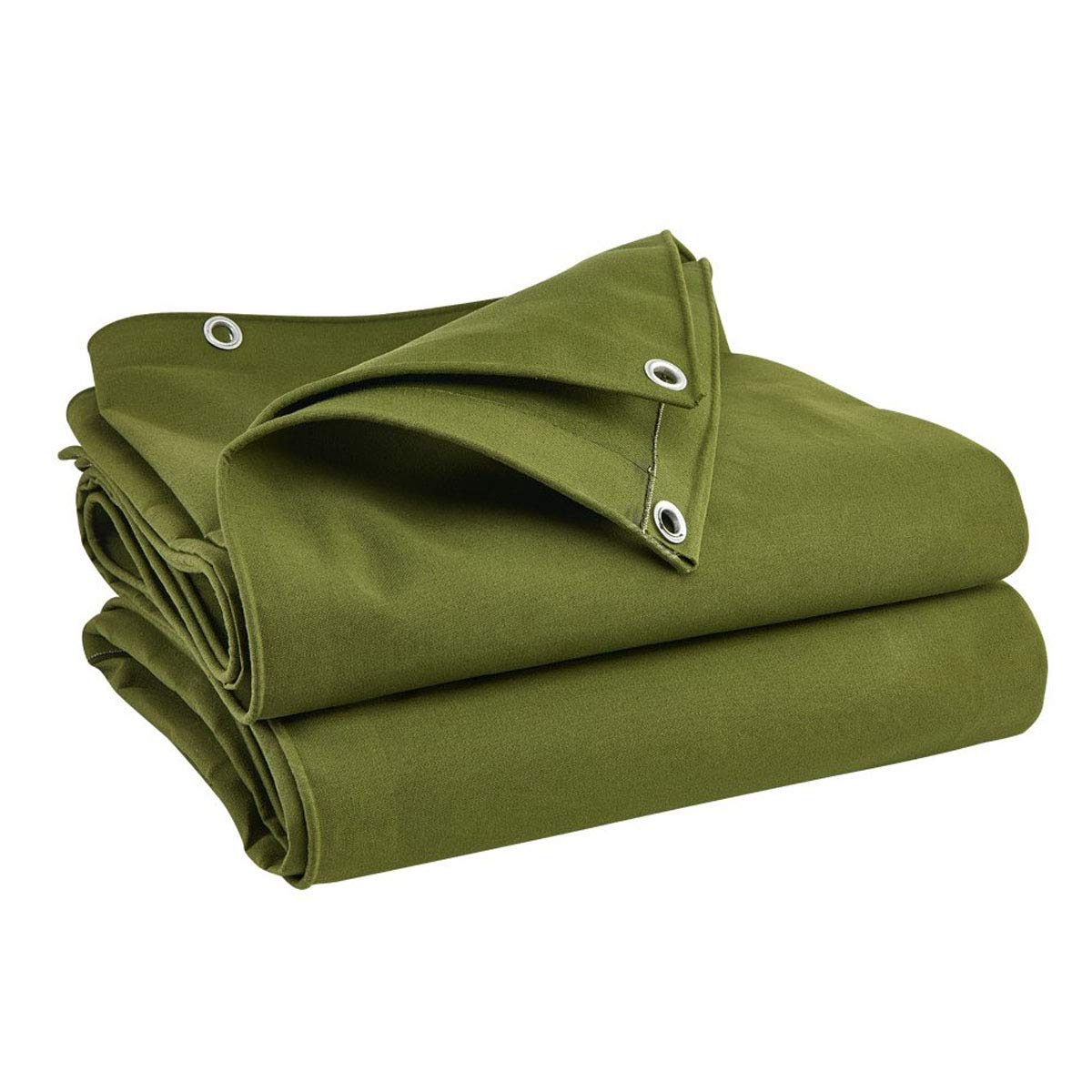 UK Eco Green Canvas Heavy Duty Cotton Tarpaulin Cover Boat Log Store Roofing Sheets (Green, 4 x 6 ft (1.2 x 1.8m)) — image 1