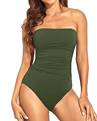 Holipick Women Army Green Bandeau One Piece