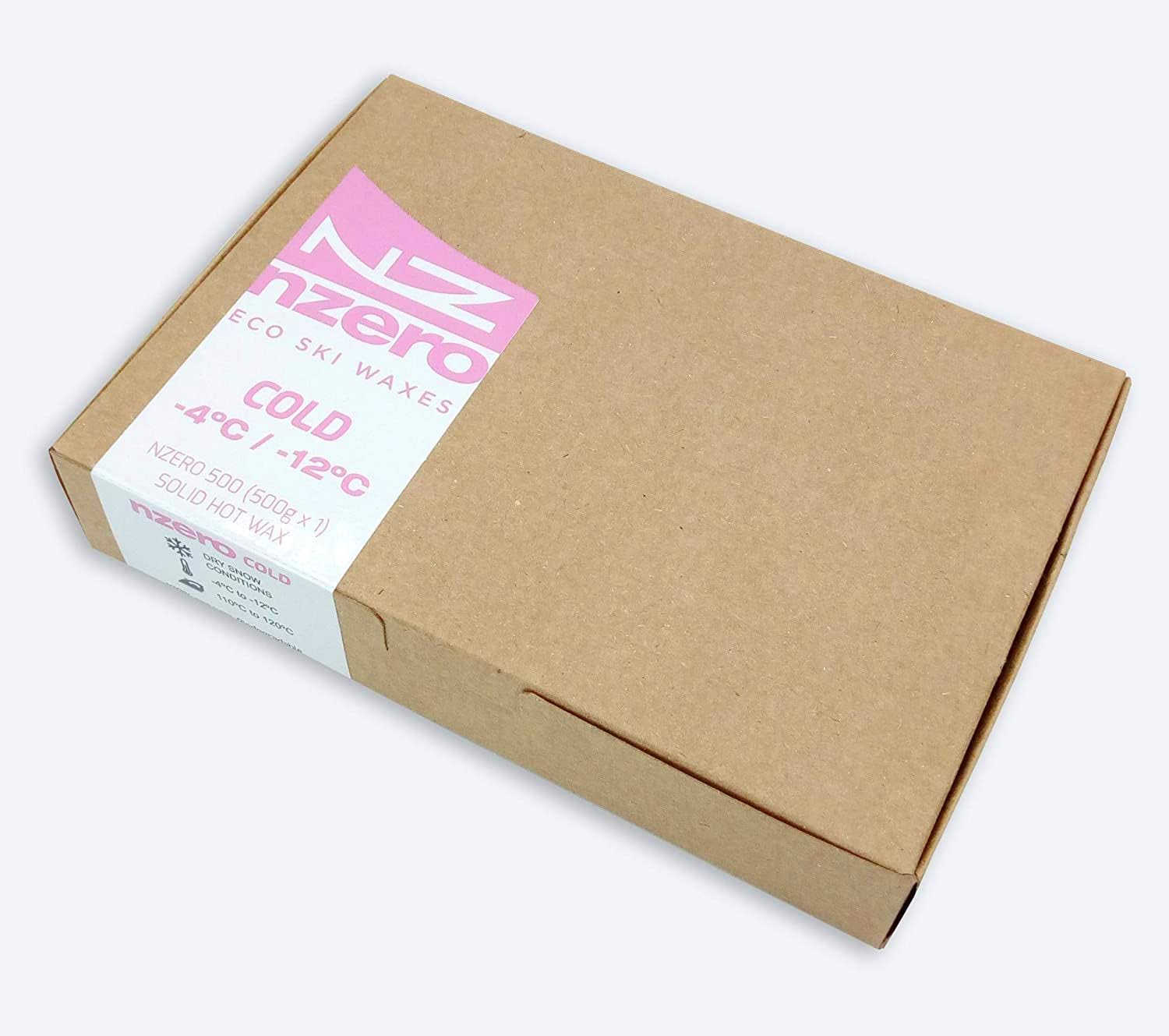 NZERO - Eco Wax Block, 500g | Organic Natural Wax for Skiing, Snowboarding | Cold Snow Conditions