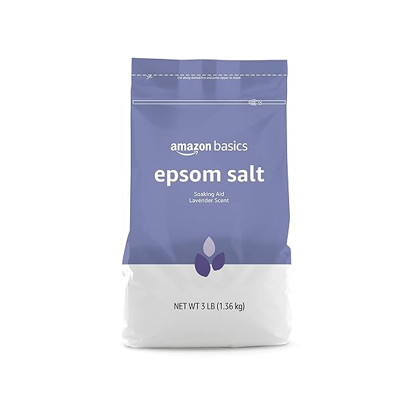 AMAZON BASICS EPSOM SALT SOAKING AID, LAVENDER SCENTED, 3 POUND, 1-PACK (PREVIOUSLY SOLIMO)