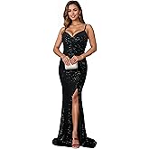 Zoctuo Mermaid Dress with Rhinestone Beaded Bodice for Women Formal Elegant