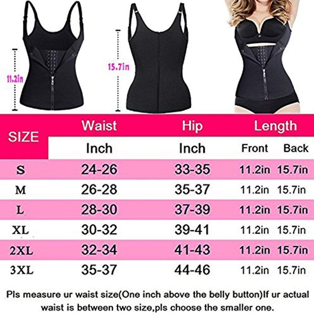 Miss-Loly Women\'s Vest Waist Trainers Body Shapewear with Zipper Adjustable Straps Tops Black M