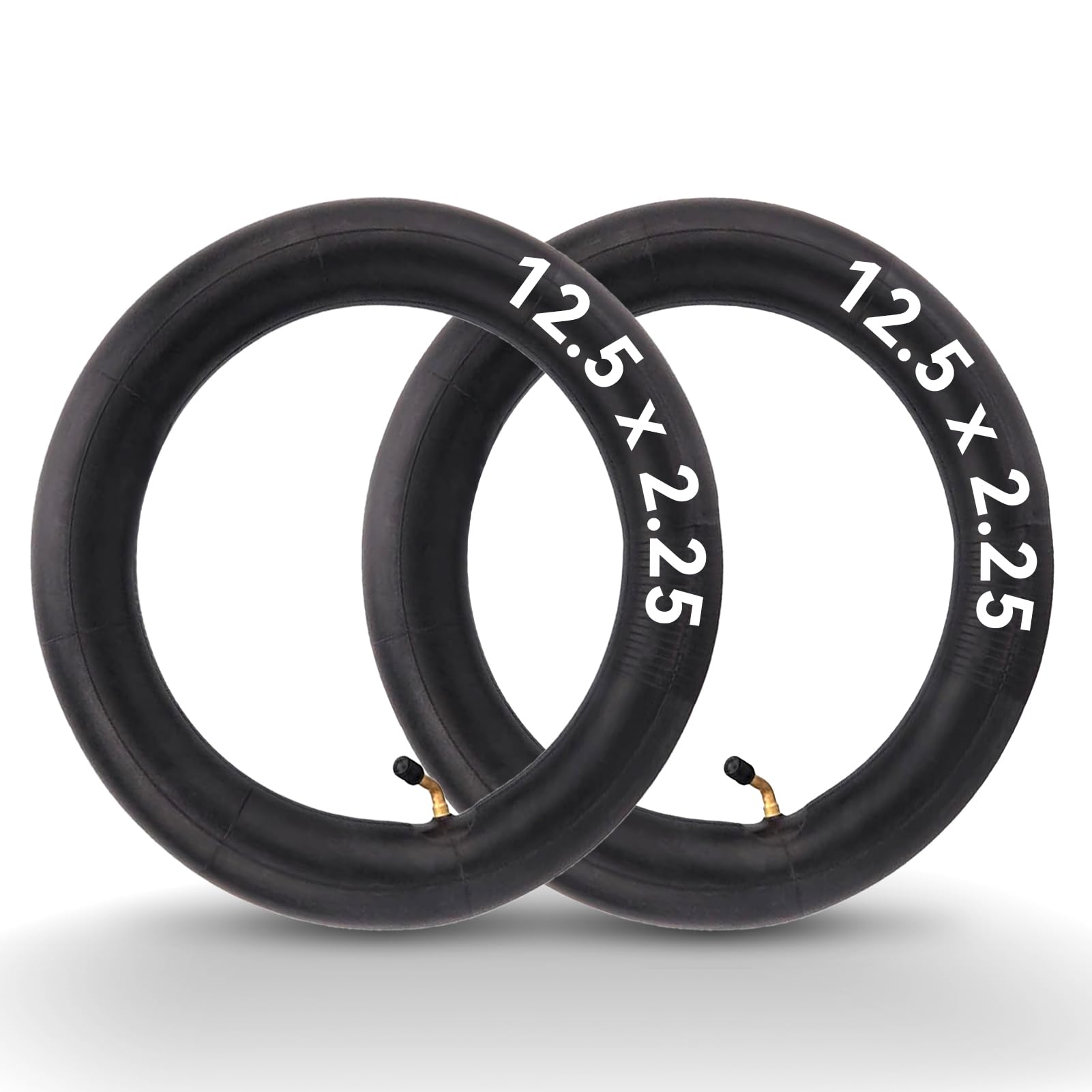 Photo 1 of 2 Packs Inner Tube 12.5 x 2.25, 12 ½ x 2 ¼" Electric Bike Tire Tube with Angled Valve Stem for 12.5 x 1.75 12.5 x 1.95 12.5 x 2.125 12.5 x 2.25 Electric Scooter E-Bike Inner Tube Replacement