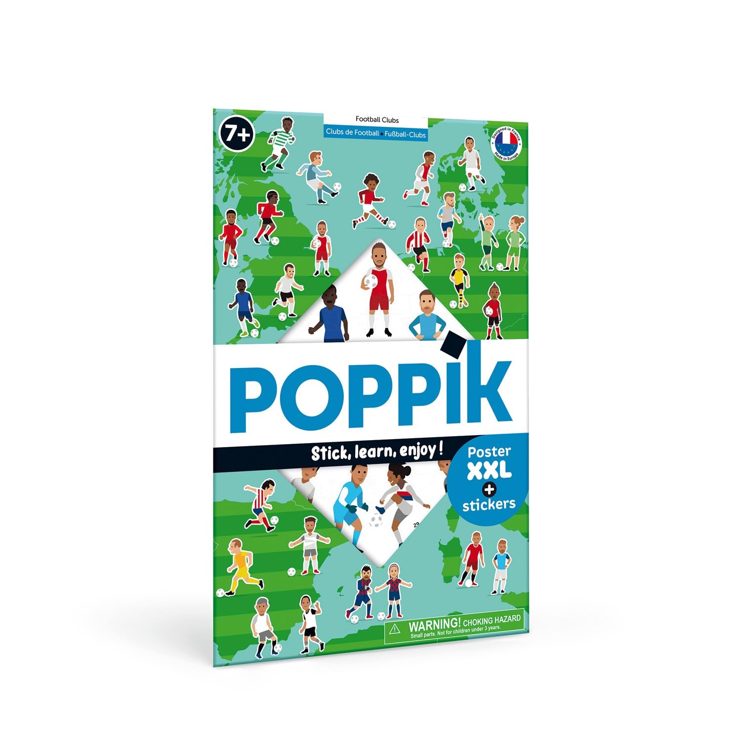 POPPIK Discovery Sticker Kit Football. for Ages 4 and Above - Fun, Educational Poster Kit for Kids, Multicoloured, one Size, DIS013