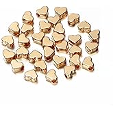 100 Pieces Gold Heart Shape Spacer Beads Small Hole Spacer Beads Metal Loose Beads for Making Bracelet Necklace Earring Accessories DIY Handmade Craft