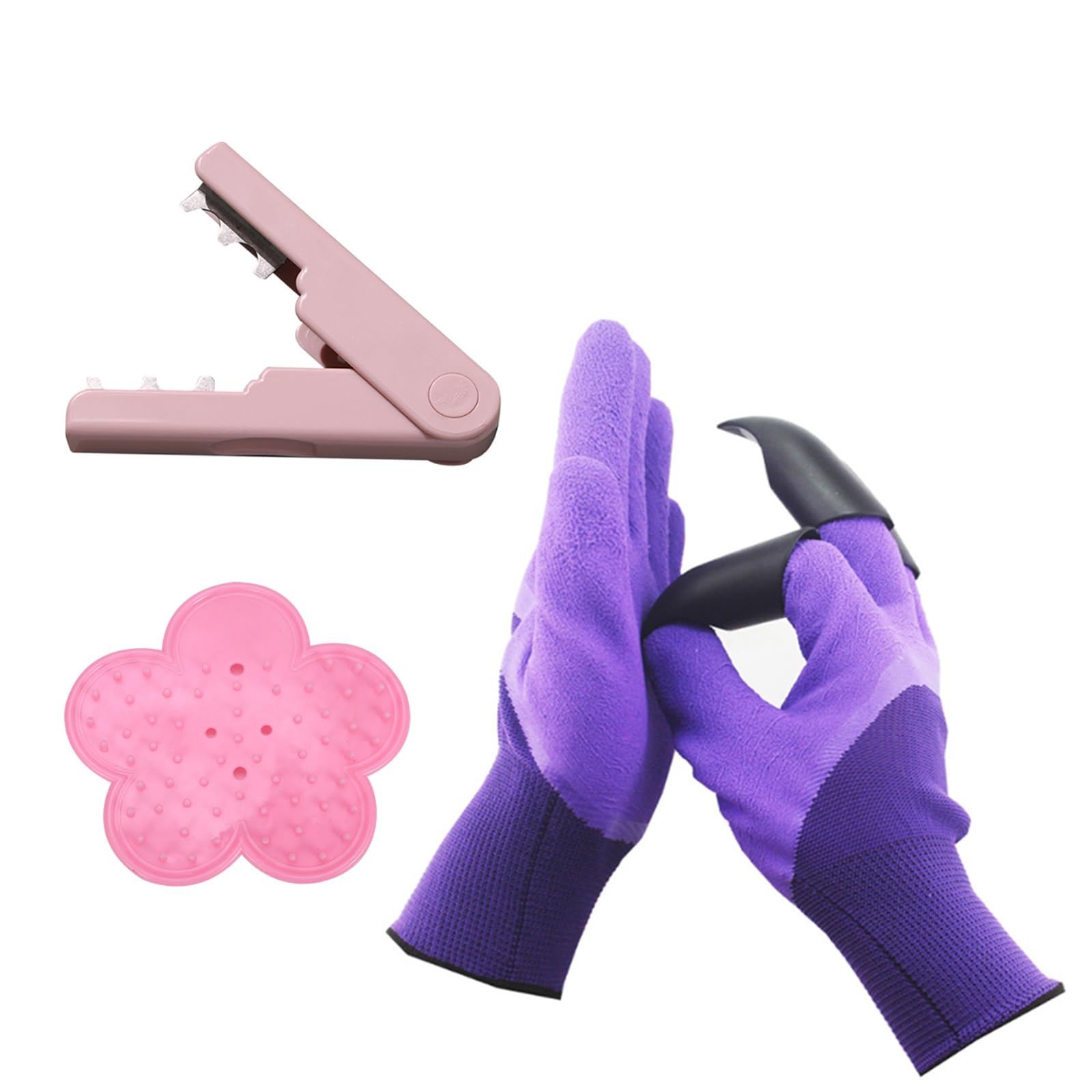 Set of 3 Professional Rose Leaf Thorn Stripper Kit, Rose Stripper Thorn Remover, Tree Pruner Hand Tools, Leaf Stripping Tool and Floral Gloves for Gardening Flower Arrangement
