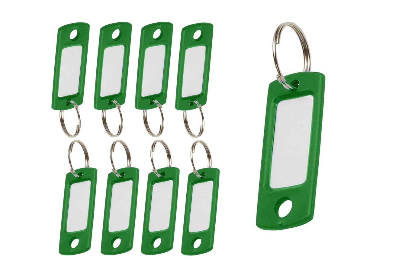 Lucky Line Flexible Colored Plastic Key Tag with 3/4" Split Ring in Green, 50 Tags (16940)