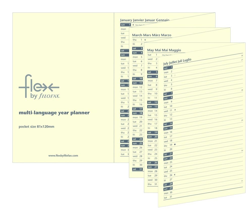 Filofax Pocket Multi Language Horizontal Planner 2014