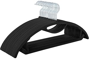 MIZGI Premium Velvet Hangers 50-Pack,No Shoulder Bump Hangers W/Tie Bar Ultra Thin Space Saving Non Slip Hanger Heavy Duty Felt Rounded Clothes Hanger for Sweaters,Coat,Jackets,Pants,Shirts