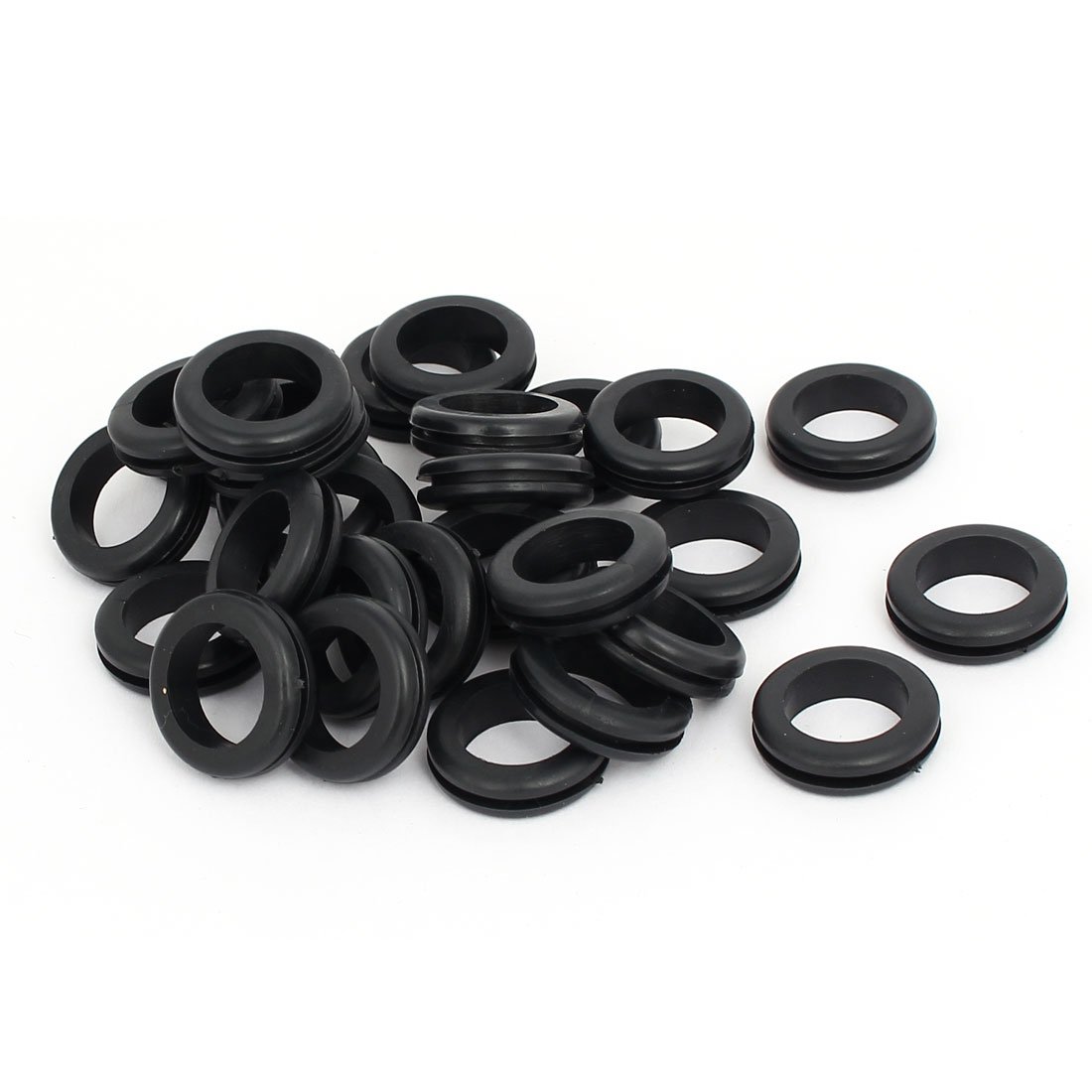sourcingmap Rubber Ring Sealing Grommet Electrical Wiring Gasket Black 16mm Inner Dia 30pcs
