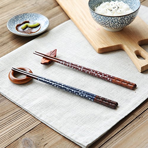 Youmi Japanese Natural Wood Chopstick Set Reusable Classic Style Chopsticks 5 Pairs Gift Set - Thumbnail 7