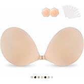 digitharbor Sticky Bras Push Up Adhesive Invisible Bra Backless Strapless Bra for Women