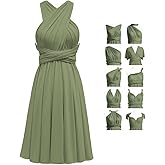 TPonline Short Infinity Dresses for Bridesmaids with Bandeau Convertible Transformer Multiway Twist Wrap Bridesmaid Dresses
