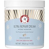 First Aid Beauty - Ultra Repair Cream, Intense Hydration Whipped Colloidal Oatmeal, Clinically Proven to Strengthen Skin Barrier & Help Relieve Eczema, Face & Body Moisturizer, 14 oz Vanilla Cinnamon