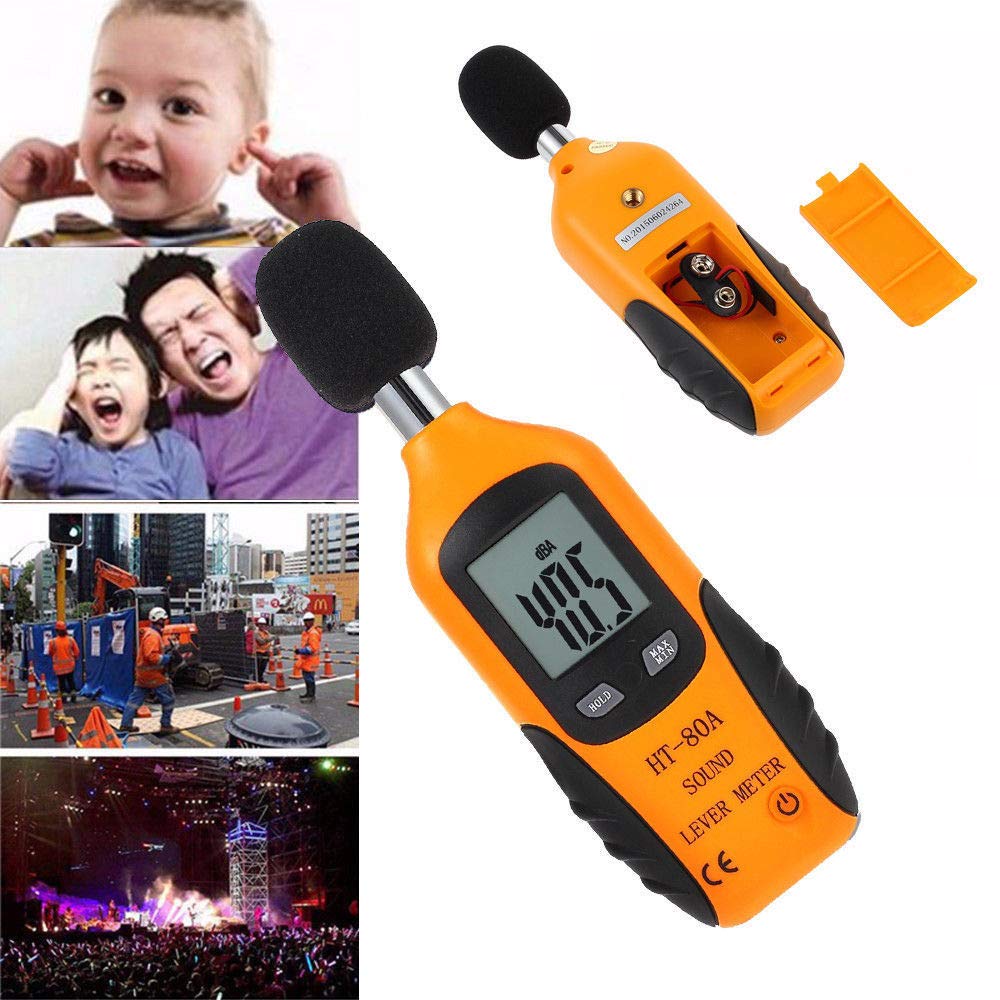 Sonomètre/Décibelmètre numérique 40130dB écran LCD rétroéclairé pile