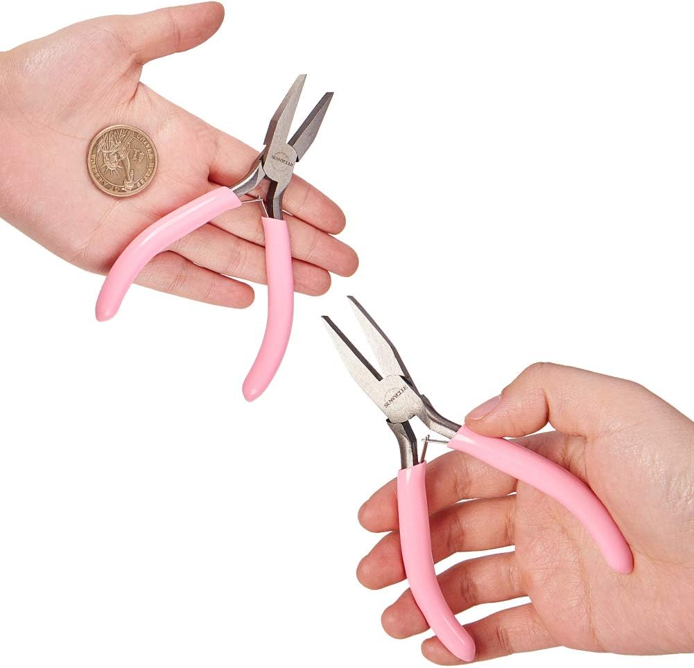 SUNNYCLUE 4.5 Inch Flat Nose Pliers Mini Precision Pliers Wire Bending Wrapping Forming Tools Pink Small Flat Nose Plier for Jewellery Making DIY Hobby Projects Bending Straightening Wires Hand Tools - Image 5