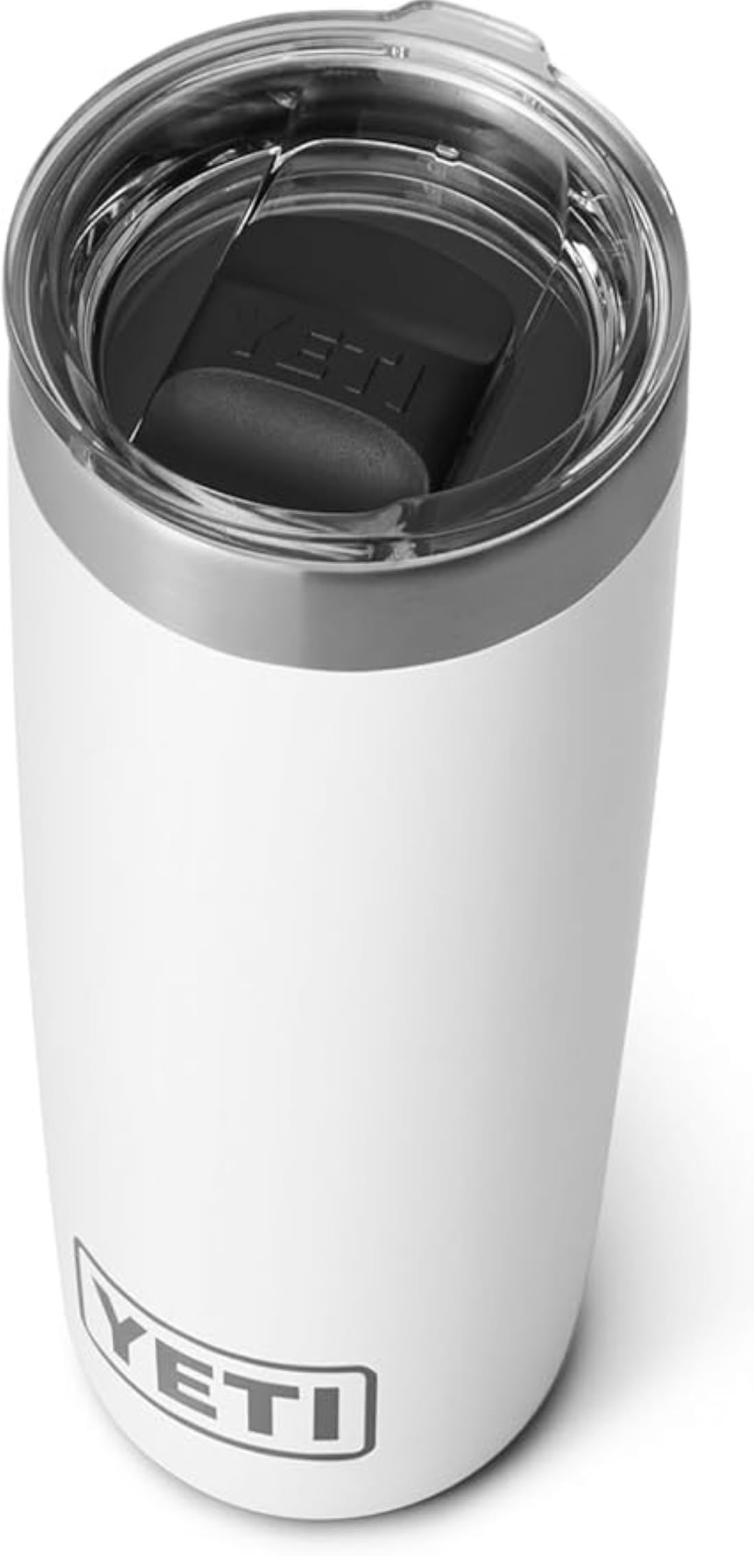 YETI Rambler 10 oz (295 ml) Tumbler with Removable Magslider Lid, Stainless Steel Vacuum Insulated Coffee Cup, White