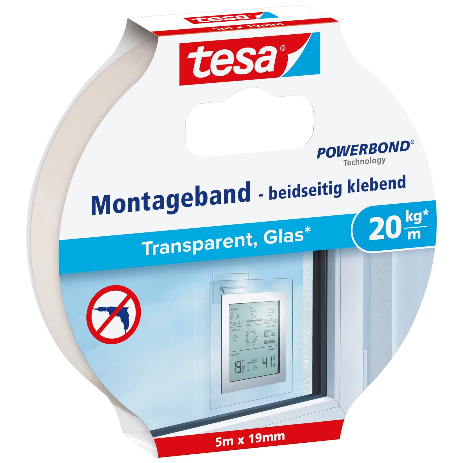 tesa Mounting Tape for Transparent & Glass 20kg/m
