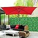Yescom 10x6.5ft Red Outdoor Patio Beach Market Aluminium Umbrella Sun Shade Solar Powered LED Crank Tilt