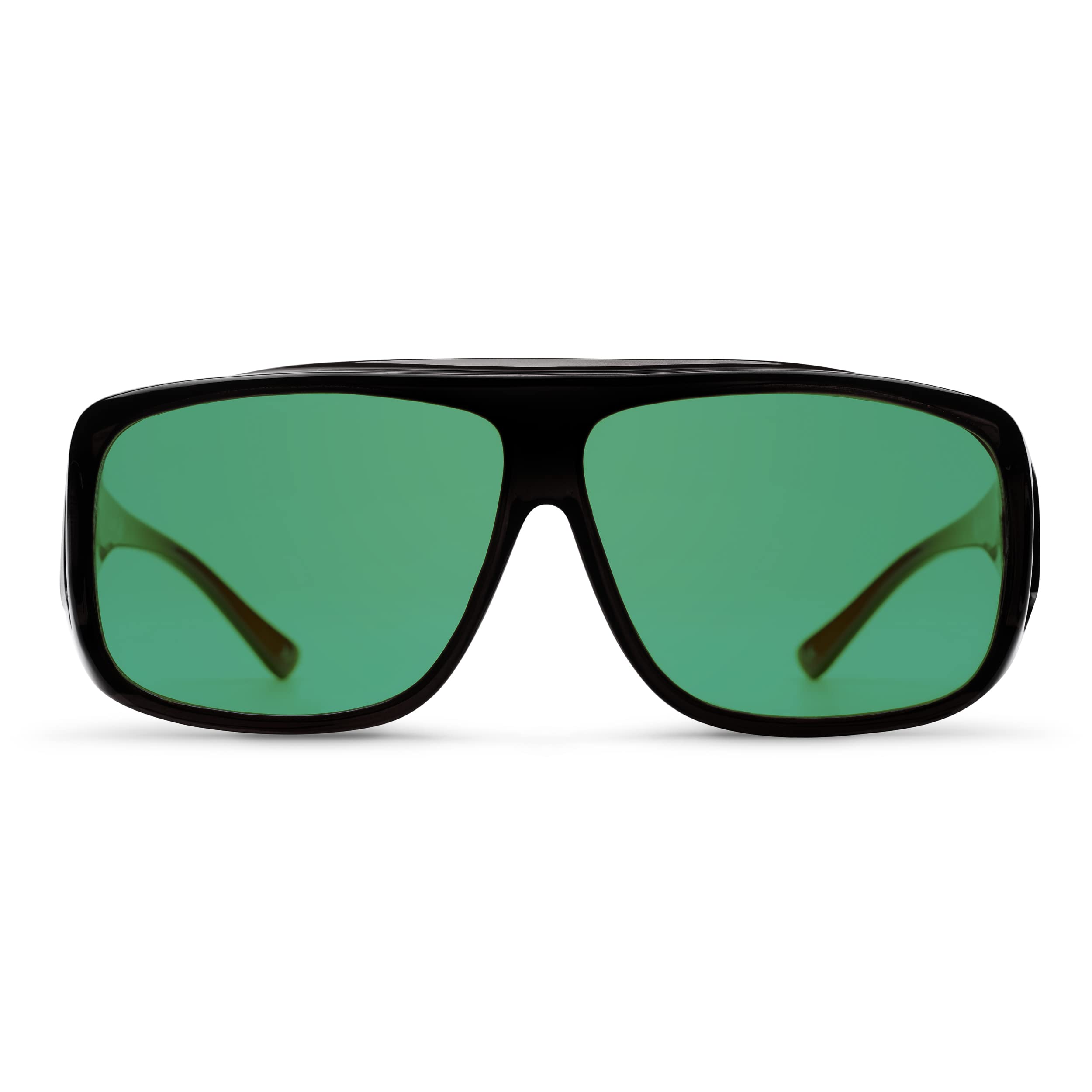Migraine Relief Fit-Over Glasses by MigraLens | Large Size | Outdoors and Computer Screens | Unisex | Green Lenses