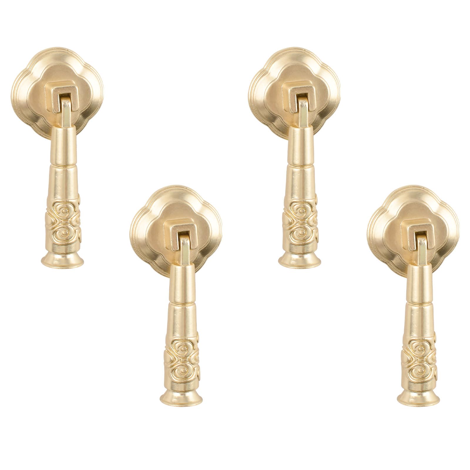 MOROBOR Auspicious Cloud-Shaped Cabinet Pulls, 4pcs Solid Gold Pendant Handles Knob Zinc Alloy Handles Knobs with Mounting Screws for Cabinets Drawer Door Furniture Decorative