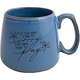 Dexsa Ceramic Designer Coffee Mug | If You Have Time To Worry | Holds 15 ounces | Inspirational Quote | Dishwasher and Microwave Safe | Coffee, Tea, Soups, Hot Chocolate