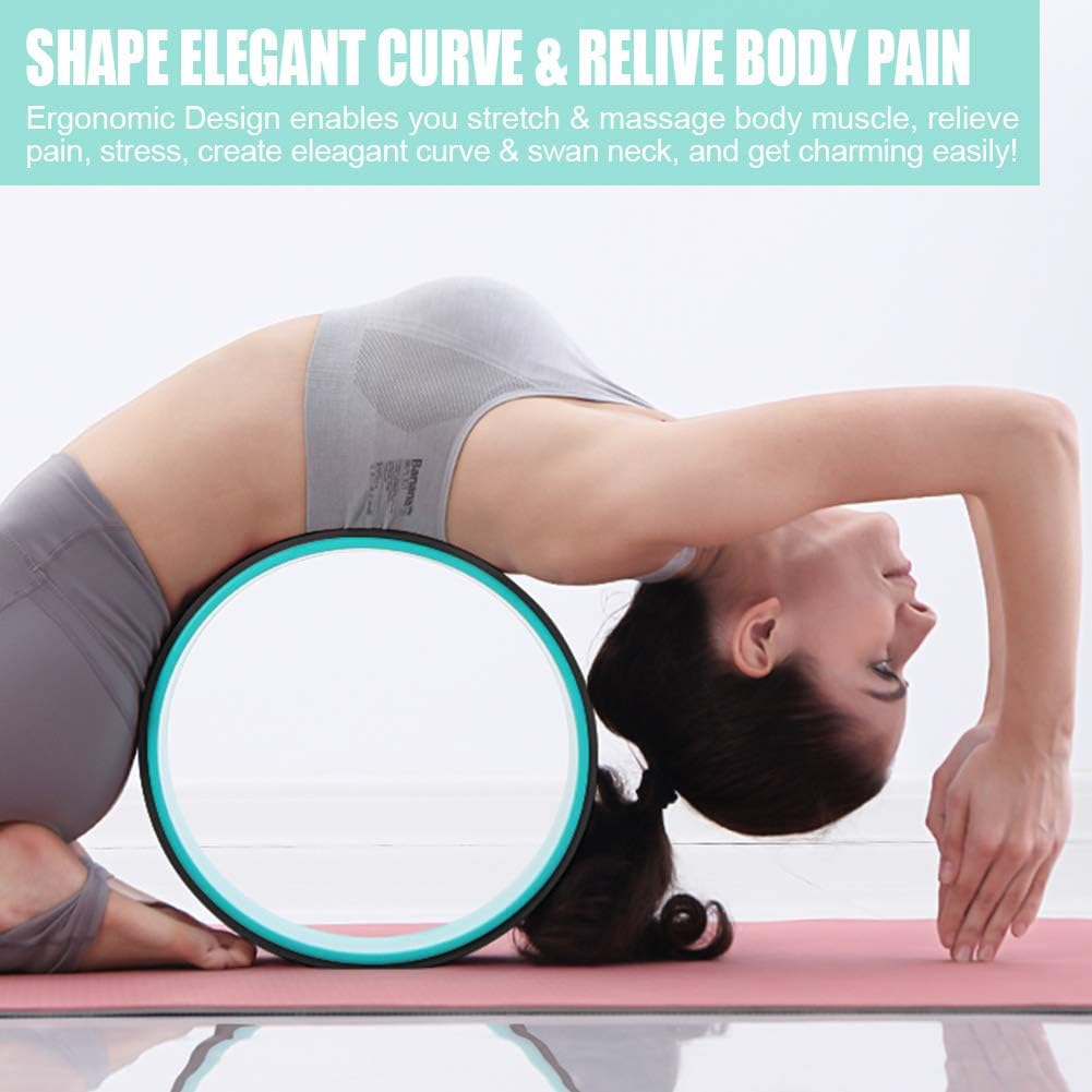 Yoga Wheel Set 3 Pack, Sports Yoga Roller Set Yoga Prop Wheel for Back Pain, Strong Back Wheel with Comfort Thick Cushion for Stretching, Improving Flexibility, Backbends & Yoga Poses-Support 660LBS : Sports & Outdoors