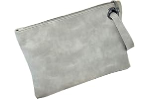 ZOONAI Oversized Clutch Bag Purse, Womens Large Leather Evening Wristlet Handbag